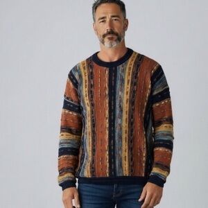 Vintage 90's Tundra Canada XL 3D Texture Knit Sweater EarthTones 90s Coogi Style